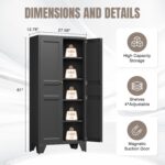 Yizosh Metal Pantry Cabinet,Tall Kitchen Pantry Storage Cabinet with Doors and A... - Image 3