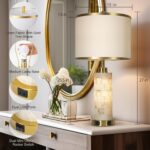 KIVDITZO 27" Alabaster Table Lamps Set of 2, Lamps for Living Room Bedroom,Bedsi... - Image 4