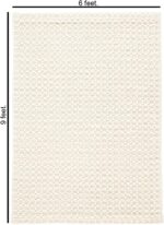 Handwoven Wool Area Rug - Hand Woven Natural Carpet Rugs- Bedroom Living Room Di... - Image 3