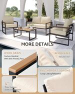 Aoxun Patio Furniture Set, 4 Piece Outdoor Patio Furniture with Thick Cushions, ... - Image 4