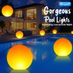 Solar Floating Pool Lights, 14 Inch Flame Solar Pool Light Balls, Floating Glow ... - Image 6