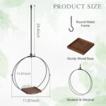 Hanging Planters for Indoor Plants: Macrame Plant Hanger with Sturdy Wood Base, ... - Image 4
