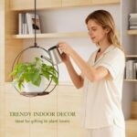 Hanging Planters for Indoor Plants: Macrame Plant Hanger with Sturdy Wood Base, ... - Image 7