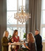 Q&S Modern Gold Crystal Chandelier Amber Crystal Pendant Light 6 Lights for Bedr... - Image 3