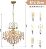 Q&S Modern Gold Crystal Chandelier Amber Crystal Pendant Light 6 Lights for Bedr... - Image 4