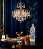 Q&S Modern Gold Crystal Chandelier Amber Crystal Pendant Light 6 Lights for Bedr... - Image 7
