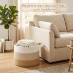 Artfeel 70L Large Cotton Rope Basket, Decorative Woven Blanket Storage for Livin... - Image 3