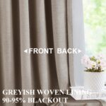 Vision Home Mocha Tan Velvet Pinch Pleated Blackout Curtains 95% Room Darkening ... - Image 3