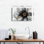 Black and White Gold Abstract Wall Art Modern Wall Decor Marble Flower Fluid Pic... - Image 4