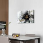 Black and White Gold Abstract Wall Art Modern Wall Decor Marble Flower Fluid Pic... - Image 5