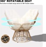 Swivel Chairs for Outside Patio Set of 3, 360 Degree Swivel Pe Wicker Luxury Lou... - Image 4