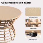 Swivel Chairs for Outside Patio Set of 3, 360 Degree Swivel Pe Wicker Luxury Lou... - Image 5