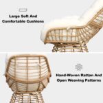 Swivel Chairs for Outside Patio Set of 3, 360 Degree Swivel Pe Wicker Luxury Lou... - Image 6