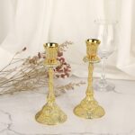 OwnMy Set of 2 Taper Candle Holders Vintage Metal Pillar Candlestick Holders 7.4... - Image 3