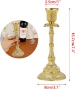 OwnMy Set of 2 Taper Candle Holders Vintage Metal Pillar Candlestick Holders 7.4... - Image 4