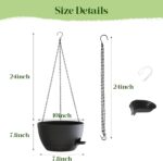 2 Pack 10 Inch Self Watering Hanging Planters for Indoor Plants, Large Black Pla... - Image 4