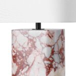 SAFAVIEH Couture Lighting Collection - Lisabryna White & Red Marble Table Lamp w... - Image 3