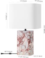 SAFAVIEH Couture Lighting Collection - Lisabryna White & Red Marble Table Lamp w... - Image 5