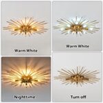 ZGLAOJT Semi Flush Mount 8 Light Ceiling Light Modern Metal Ceiling Lighting Gol... - Image 6