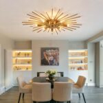 ZGLAOJT Semi Flush Mount 8 Light Ceiling Light Modern Metal Ceiling Lighting Gol... - Image 8