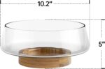 KITEISCAT Extra Large Glass Salad Bowl Set - Party Salad Bowls with Acacia Wood ... - Image 3