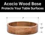 KITEISCAT Extra Large Glass Salad Bowl Set - Party Salad Bowls with Acacia Wood ... - Image 5