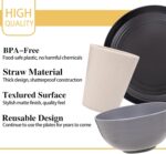 Rubtlamp Wheat Straw Dinnerware Sets, 16PCS Plastic Dinnerware Set for 4, Wheat ... - Image 7