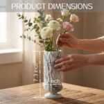 Carved Natural Marble Vase, Handcrafted Genuine Stone Vase with Unique Veining P... - Image 3