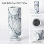 Carved Natural Marble Vase, Handcrafted Genuine Stone Vase with Unique Veining P... - Image 5