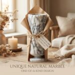 Carved Natural Marble Vase, Handcrafted Genuine Stone Vase with Unique Veining P... - Image 9