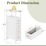 Yoobure LED Narrow Nightstand with Charging Station - Slim Dresser for Bedroom N... - Image 3