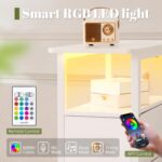 Yoobure LED Narrow Nightstand with Charging Station - Slim Dresser for Bedroom N... - Image 4