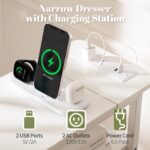 Yoobure LED Narrow Nightstand with Charging Station - Slim Dresser for Bedroom N... - Image 5