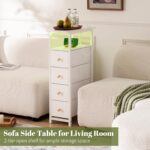Yoobure LED Narrow Nightstand with Charging Station - Slim Dresser for Bedroom N... - Image 6