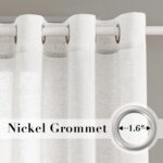 H.VERSAILTEX Linen Curtains Nickel Grommet Natural Linen Semi-Sheer Curtains 2 P... - Image 3