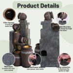 6-Tiers Garden Waterfall Fountain Outdoor - 40''H Water Fountains and Waterfalls... - Image 4