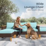 PHI VILLA 7-Piece Wicker Patio Conversation Set, Outdoor Rattan Sectional Pool F... - Image 4