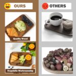 Premium Walnut Wood Wide Octagon Serving Tray Set of 2(Long & Wide 12" Each)-100... - Image 3