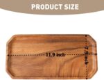 Premium Walnut Wood Wide Octagon Serving Tray Set of 2(Long & Wide 12" Each)-100... - Image 4