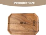 Premium Walnut Wood Wide Octagon Serving Tray Set of 2(Long & Wide 12" Each)-100... - Image 5