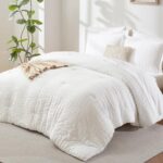 CozyLux Queen Comforter Set White Seersucker 7 Pieces Bed in a Bag Queen Comfort... - Image 2