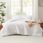 CozyLux Queen Comforter Set White Seersucker 7 Pieces Bed in a Bag Queen Comfort... - Image 4