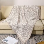 bearberry Fuzzy Leopard Knitted Throw Blanket Soft Cozy Warm Microfiber Blanket ... - Image 9
