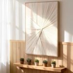 Artists' Handicraft, Large 3D Fabric Hand Painted Framed Wall Art, Minimalist Mo... - Image 3