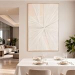 Artists' Handicraft, Large 3D Fabric Hand Painted Framed Wall Art, Minimalist Mo... - Image 6