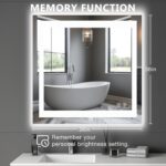 DUMOS 36.1"x36.1" LED Bathroom Mirror, Smart Anti-Fog Bathroom Vanity Mirror wit... - Image 3