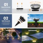 SOLPEX 10 Pack Solar Ground Lights Outdoor Waterproof, Solar Powered Pathway Lig... - Image 5