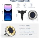 SOLPEX 10 Pack Solar Ground Lights Outdoor Waterproof, Solar Powered Pathway Lig... - Image 6