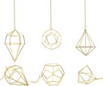 Gold Hanging Air Plants Holders Small Tillandsia Airplants Hangers 6 Pack Geomet... - Image 3