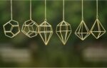 Gold Hanging Air Plants Holders Small Tillandsia Airplants Hangers 6 Pack Geomet... - Image 6
